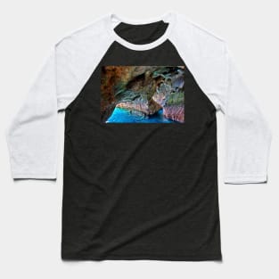 Swimming in the sea caves of Crete Baseball T-Shirt